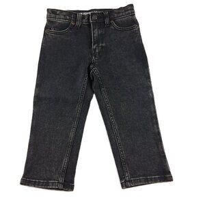 Lands' End X Blake Shelton Iron Knee Straight Jeans Kids Size 2 Black Stretch